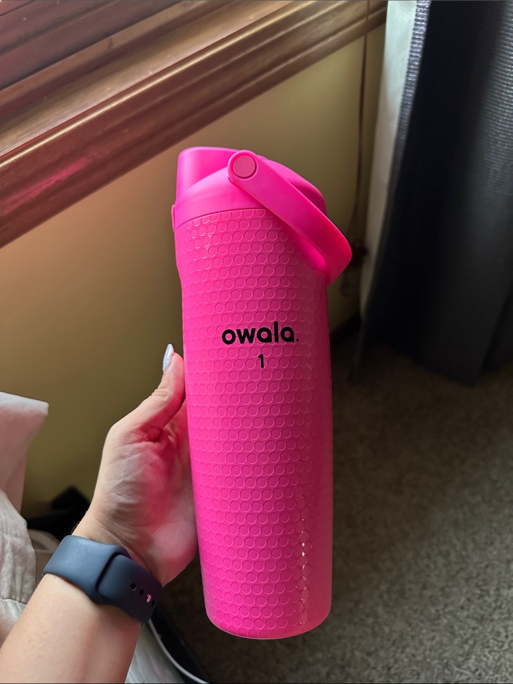 Pink Grip Water Bottle - Portable Drink Container